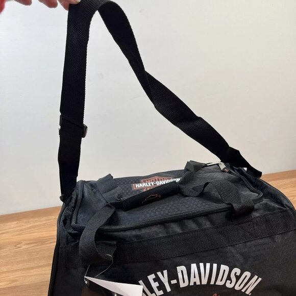 Harley-Davidson Tail of The Dragon Collection Logo Duffel Bag Black Zip NEW - Picture 7 of 14